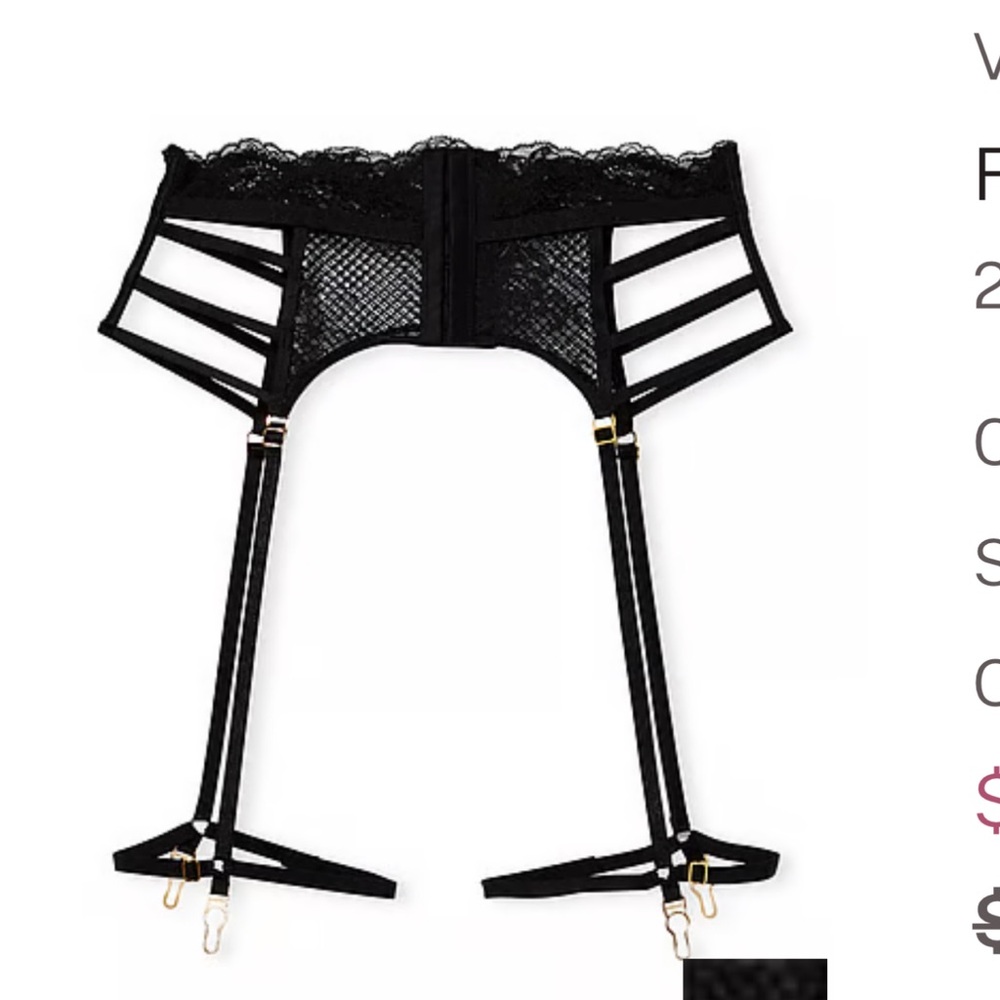 Victoria's secret sexy fishnet garter belt with leg thigh harnesses XS SMALL